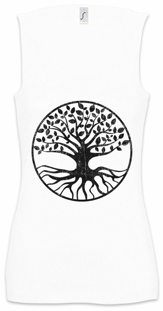 Tanktop Yggdrasil V Ärmelloses Damen T-Shirt Weltenbaum Arsen Tree of Life