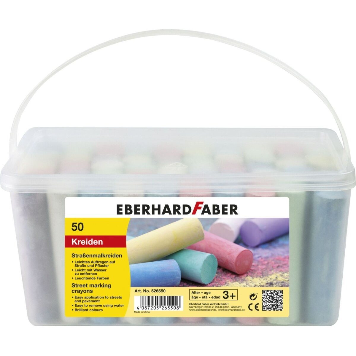 Eberhard Faber Vokabelheft Straßenmalkreide 10,1cm VE=50 Stück farbig sortiert Eimer