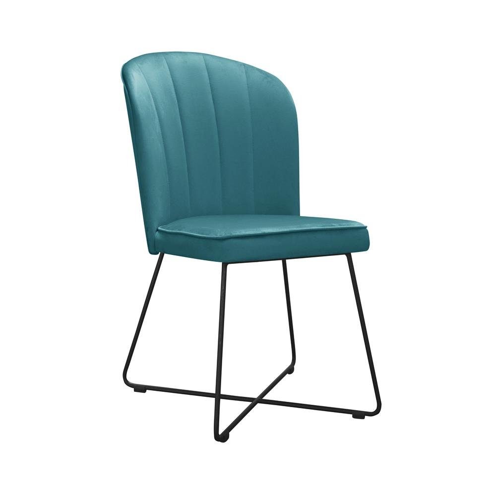JVmoebel Stuhl, Design Set Stühle 6x Stuhl Garnitur Stuhl Warte Ess Zimmer Neu Gruppe Lehnstuhl Türkis