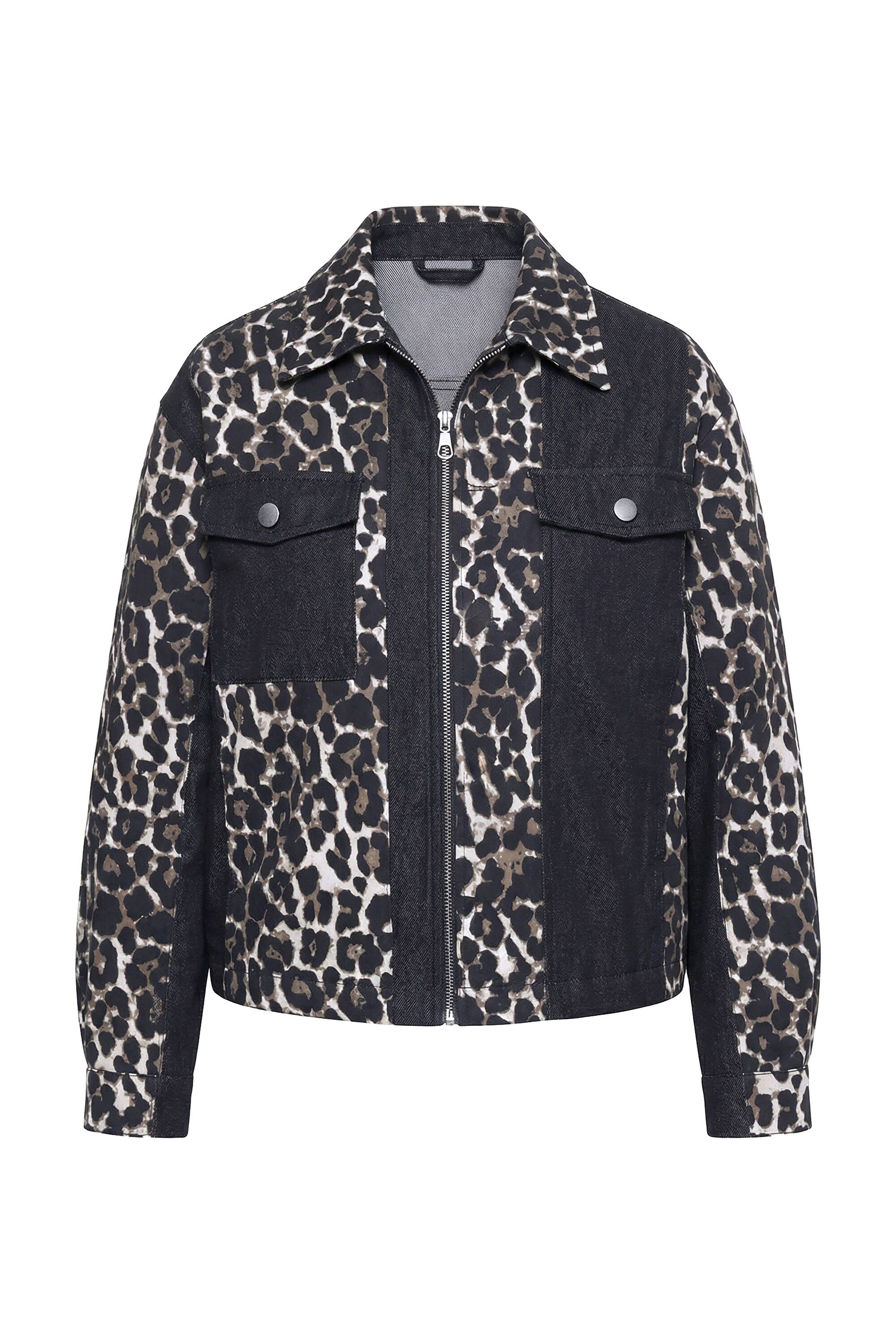 Angel of Style Parka Jeansjacke oversized Steppfutter Patchlook