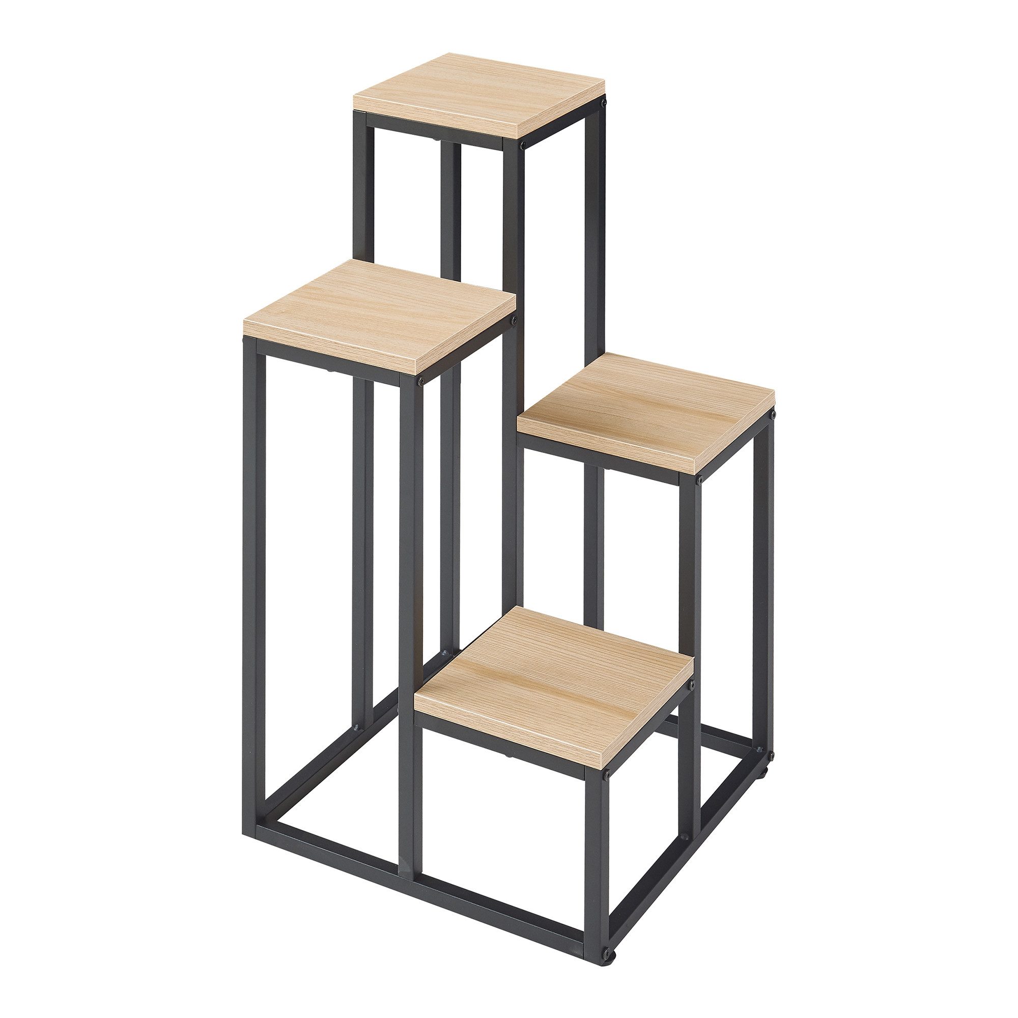 en.casa flower stand, »Ameland« plant stand, metal, black
