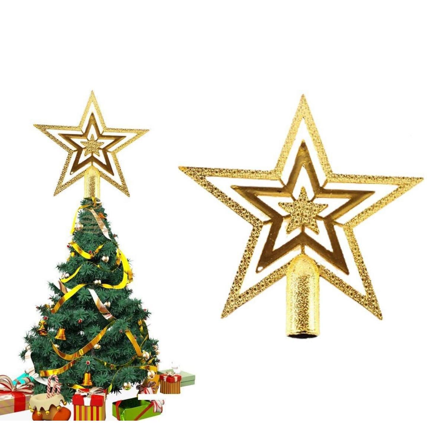 LuxusKollektion Christbaumspitze Christbaumspitze Stern Gold 20cm