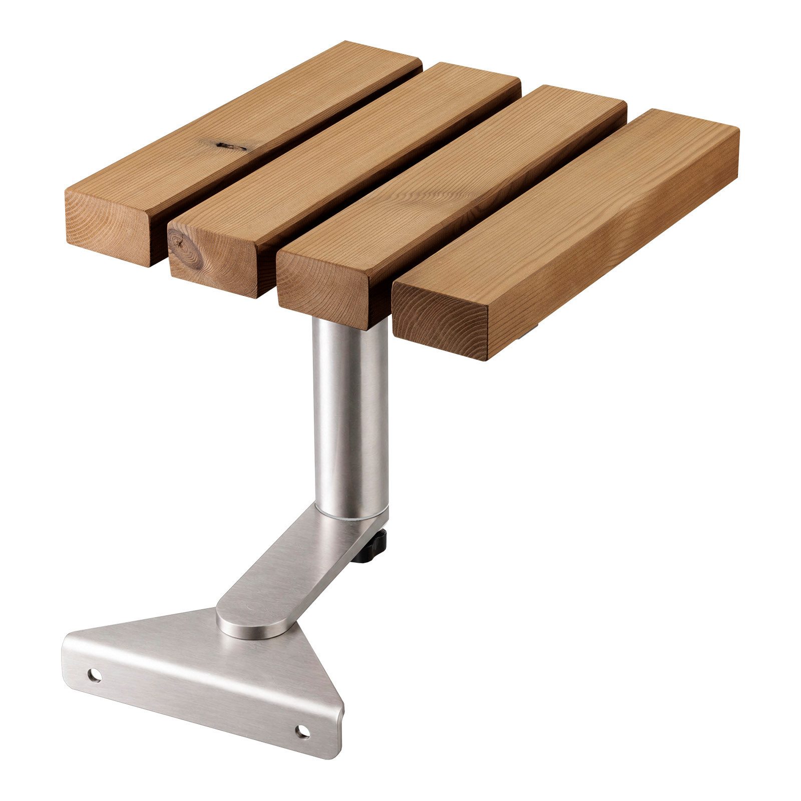 SO-TECH® Gartenliege Anbautisch Ablage für LOUNGER mit Holzlatten, 1 St., Edelstahl SS304 geschliffen + Thermokiefer