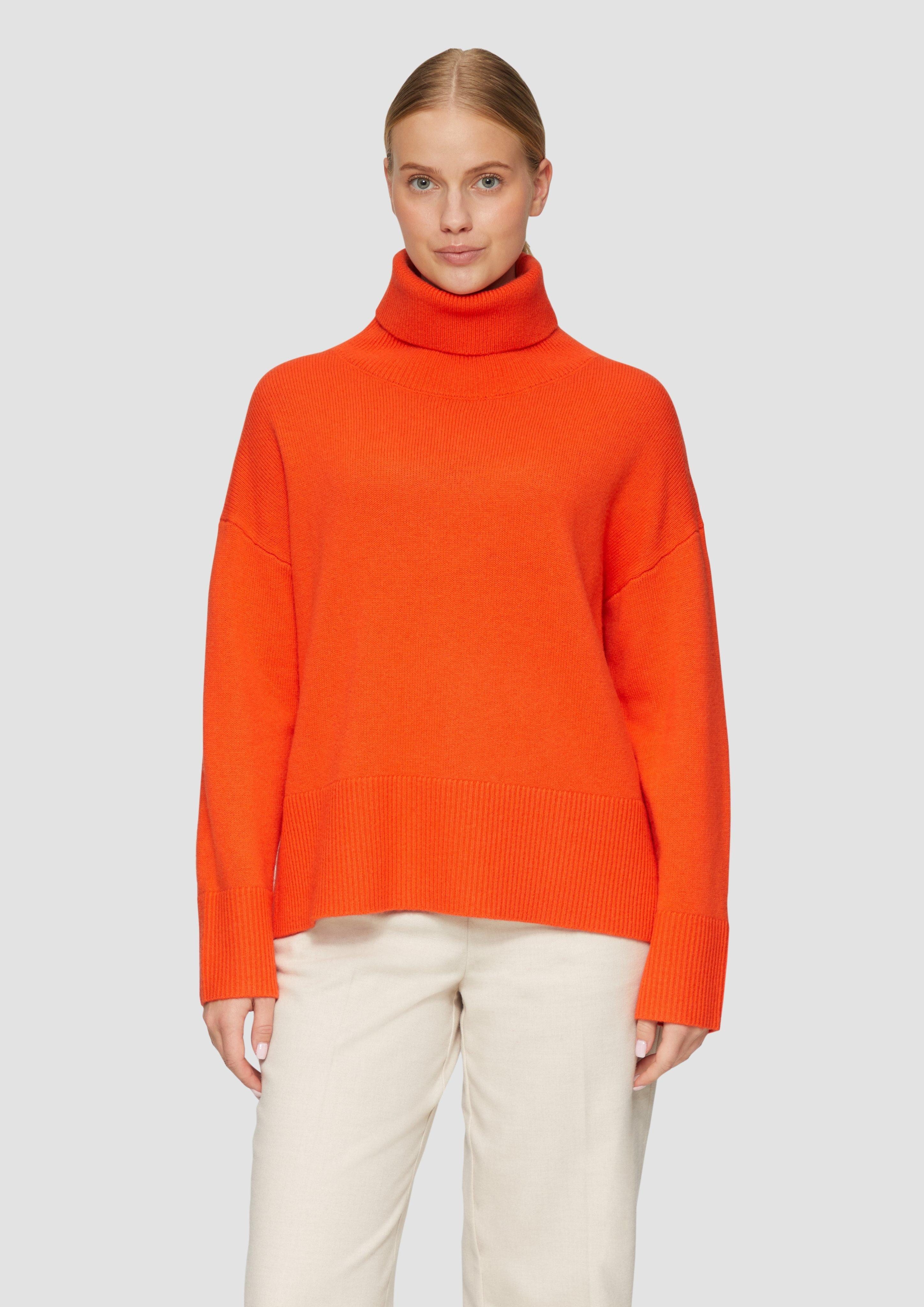 s.Oliver Strickpullover Lockerer Rollkragenpullover aus Kaschmirmix Seitenschlitz