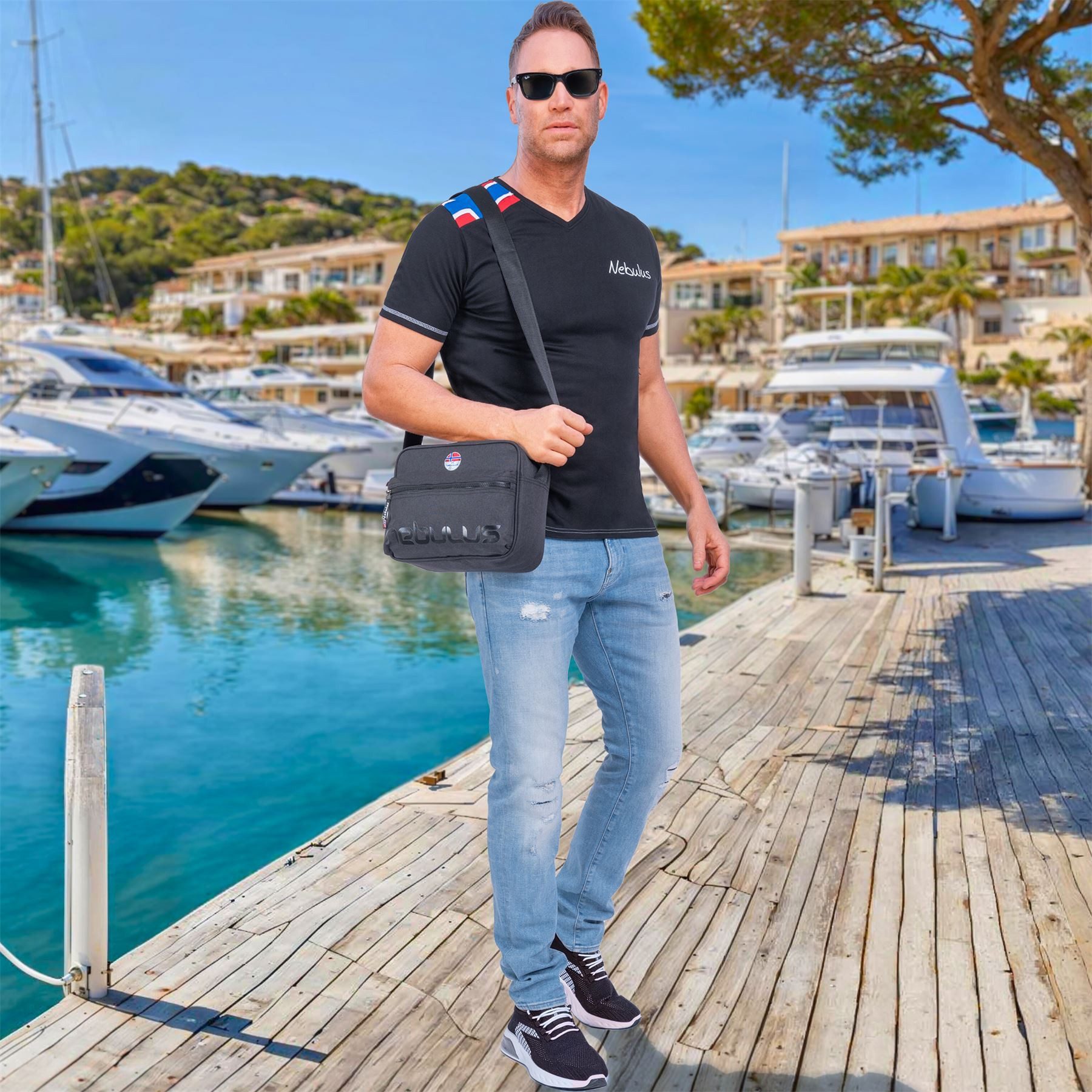 Nebulus T-Shirt READY, P6850 - Herren, schwarz-weiß, XXL