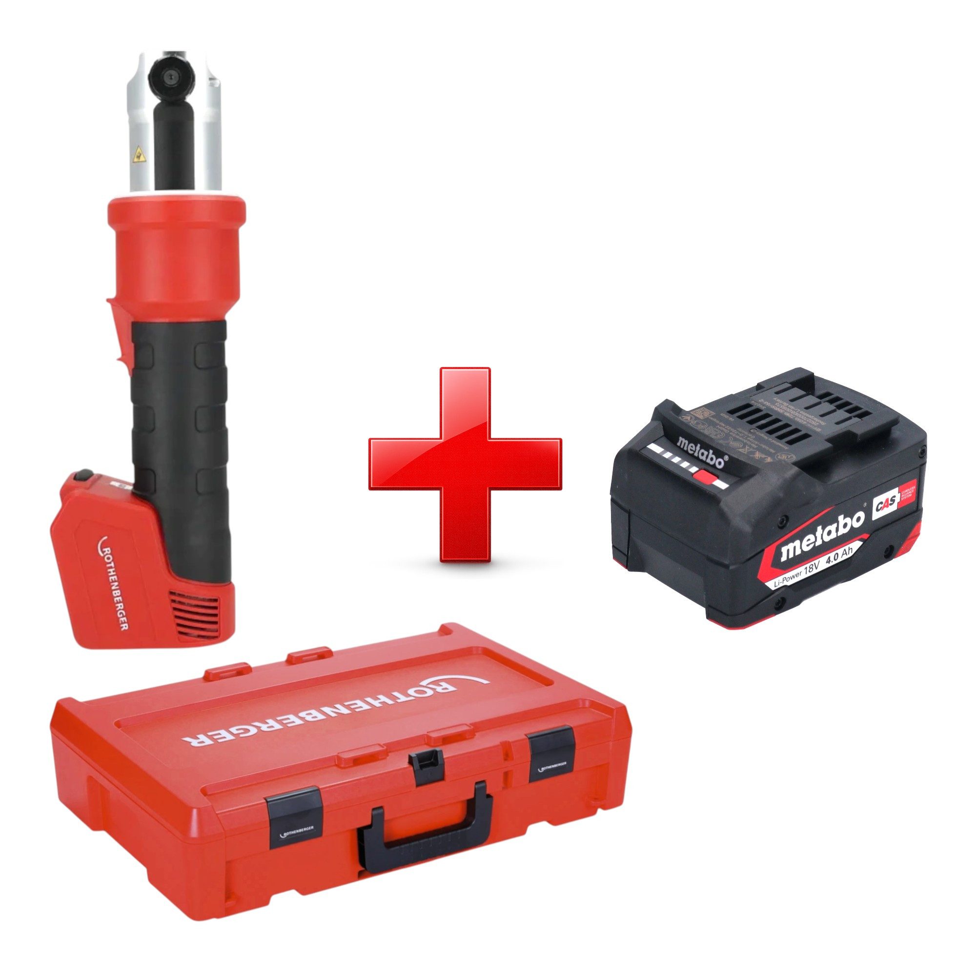 Rothenberger Werkstattpresse ROMAX NANO Grundmaschine 18 V + 1x Akku 4,0Ah + Rocase - ohne Lader