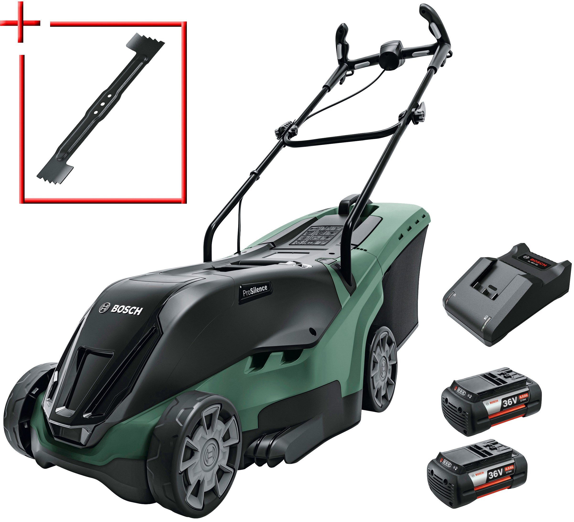 BOSCH AkkuRasenmäher »UniversalRotak 36560«, 38 cm Schnittbreite, mit