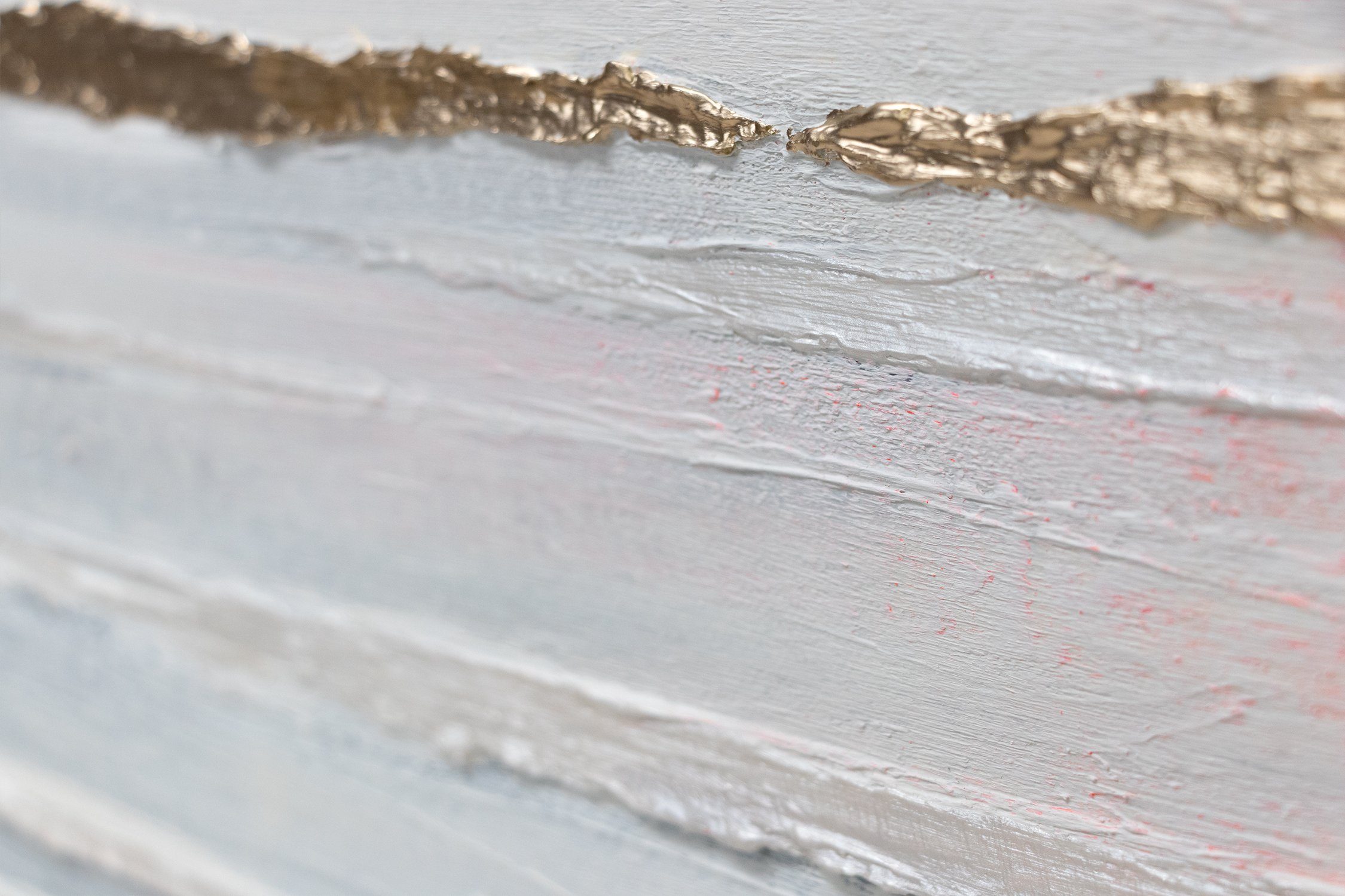 Landschaft Rot Handgemalt YS-Art Meer Bild in Leinwand Gold Traum, Abstraktion, Gemälde