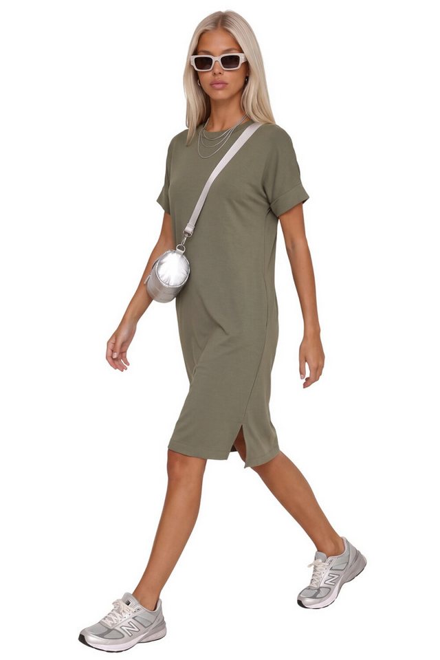 No Matter What Midikleid Basic Midi Kleid mit kurzen Ärmeln