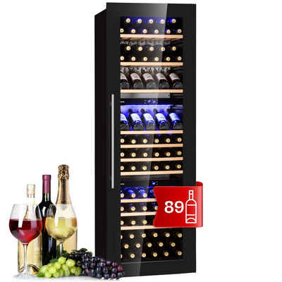 Klarstein Weinkühlschrank Vinsider 89 T, für 89 Standardflaschen á 0,75l,Wein Flaschenkühlschrank Weintemperierschrank Weinschrank Kühlschrank