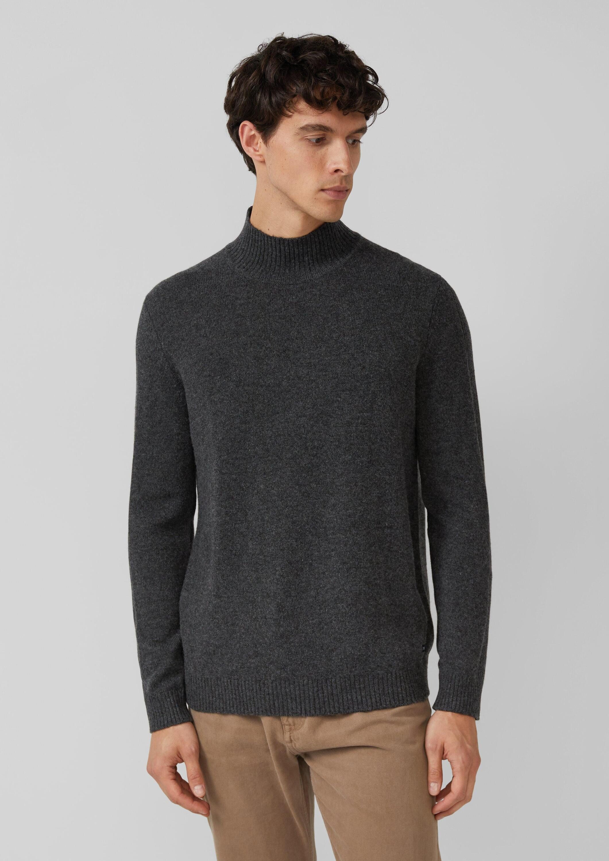 s.Oliver Longpullover Strickpullover Strickpullover aus Wollmix mit Stehkra günstig online kaufen