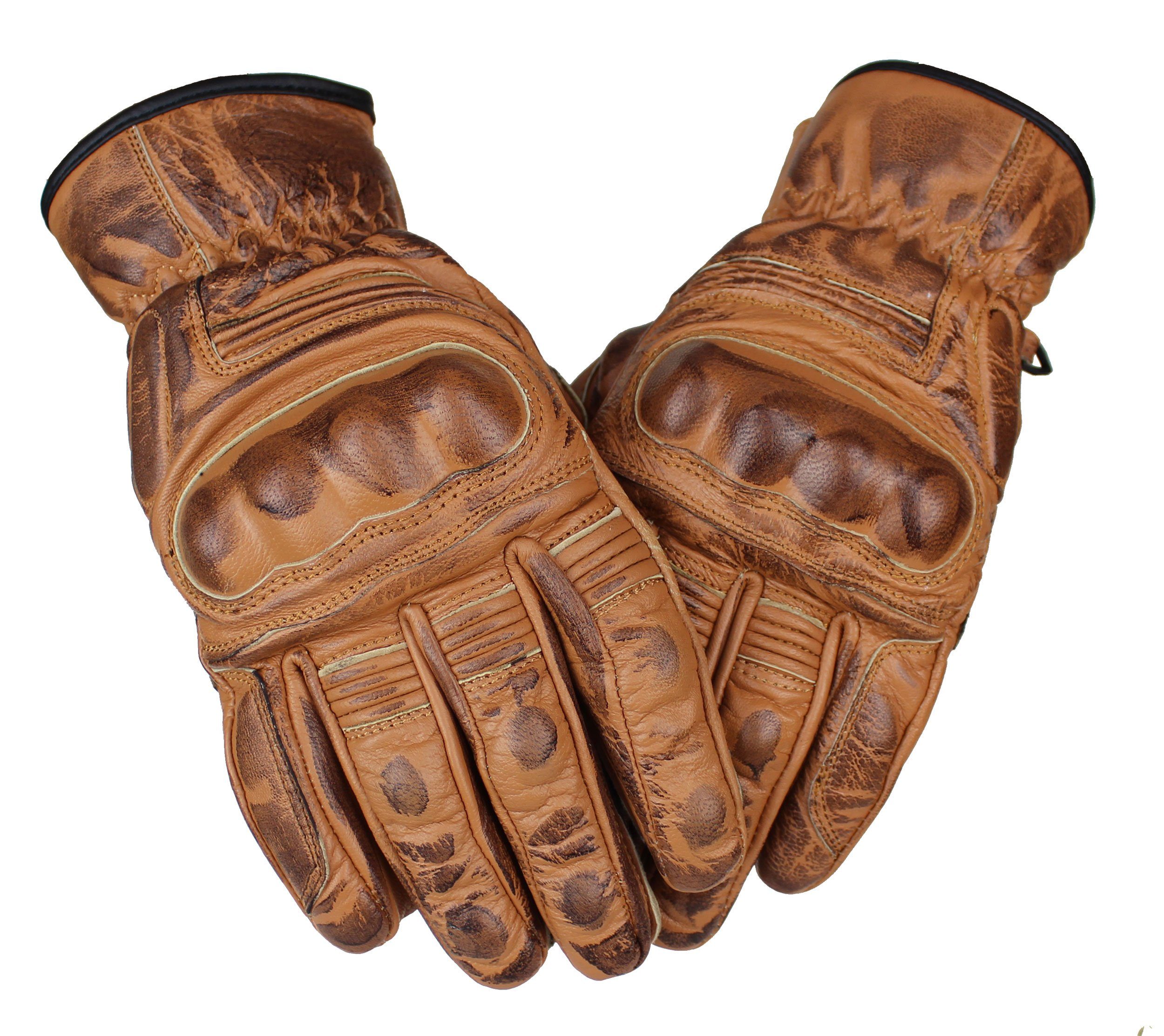Alpha Speeds Motorradhandschuhe Biker Motorrad Leder Custom Handschuhe Brau günstig online kaufen