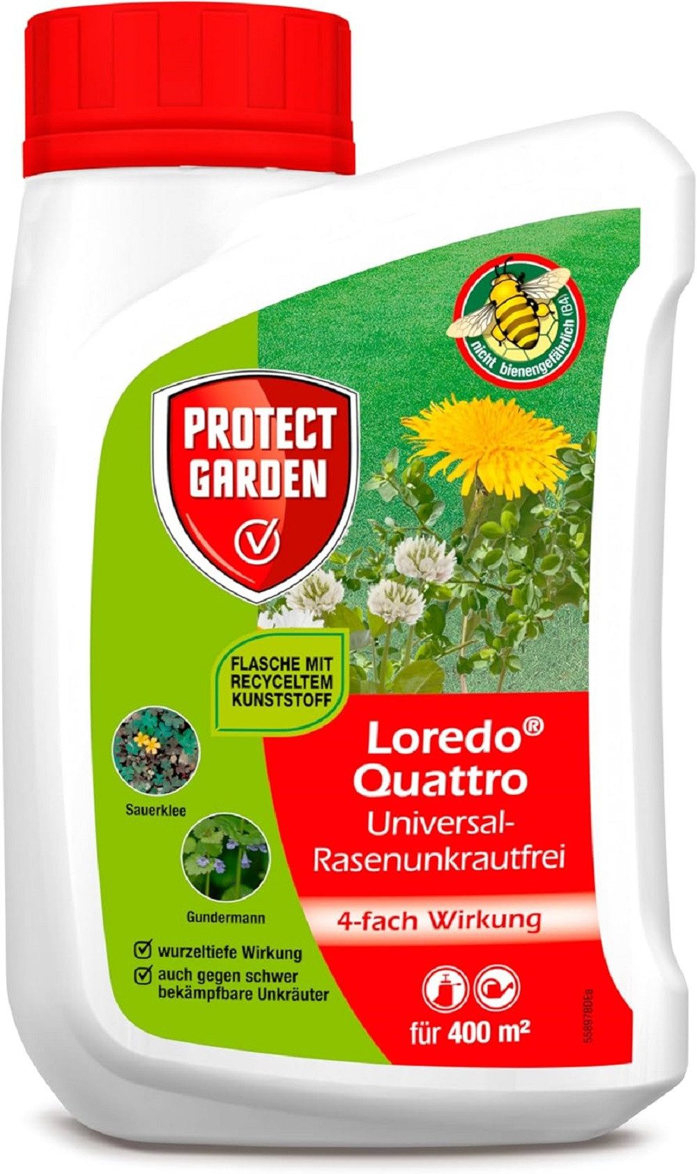 Protect Garden Unkrautbekämpfungsmittel Protect Garden Loredo Quattro Universal Rasenunkrautfrei 400ml