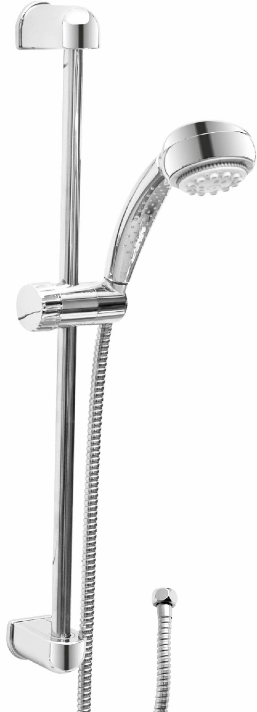 CORNAT Duschsystem Handbrause 75 mm - 8 Strahlarten: Normal-, ECO-, Soft & Massage, Höhe 60 cm, 8 Strahlart(en), Komplett-Set, Anti-Kalk & Wasserspareinsatz - 150cm Brauseschlauch - 59cm Wandstange