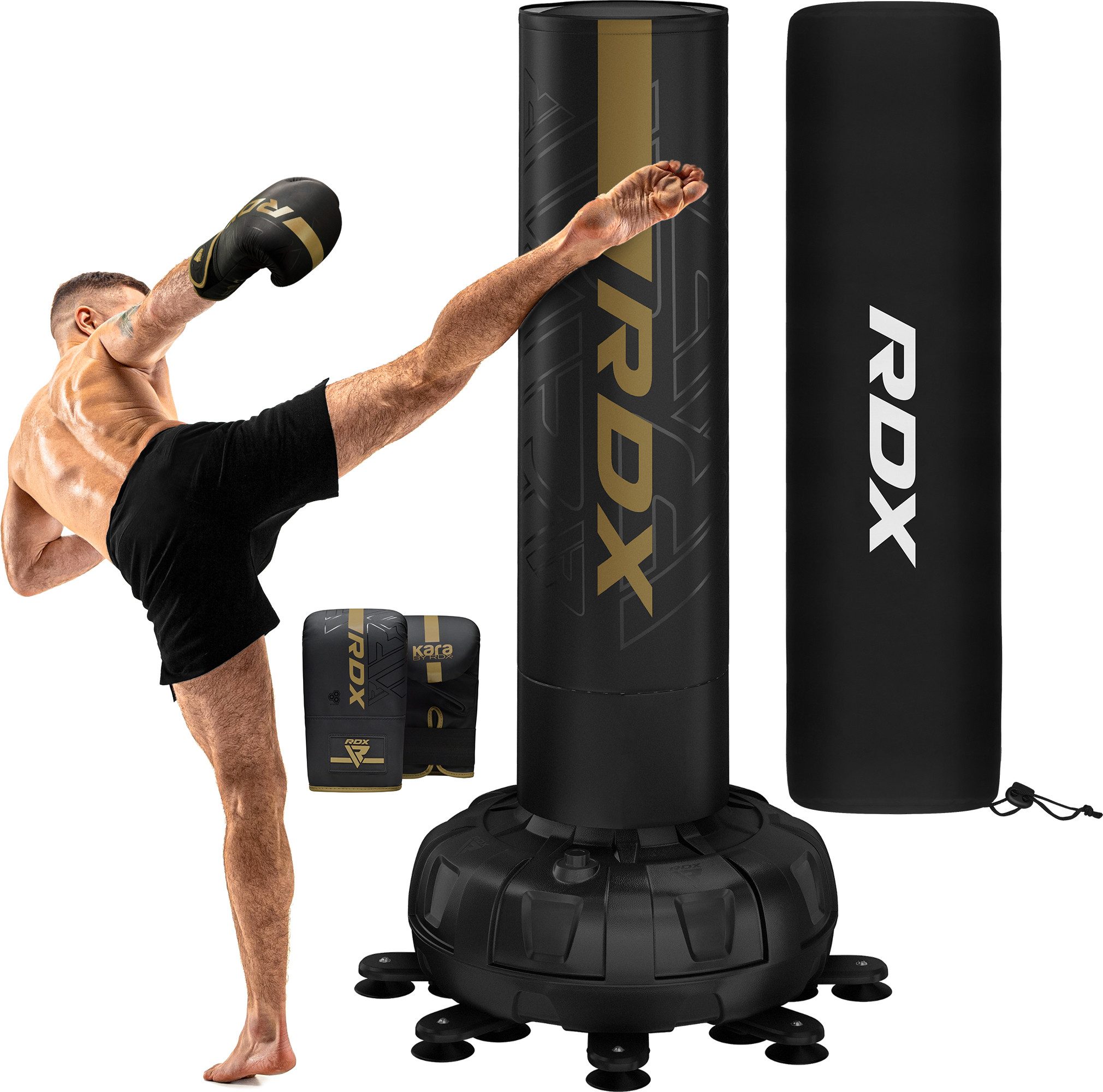 RDX Sports Boxsack RDX Freistehender Boxsack mit Handschuhen, 6ft Kickboxen, MMA Fitness