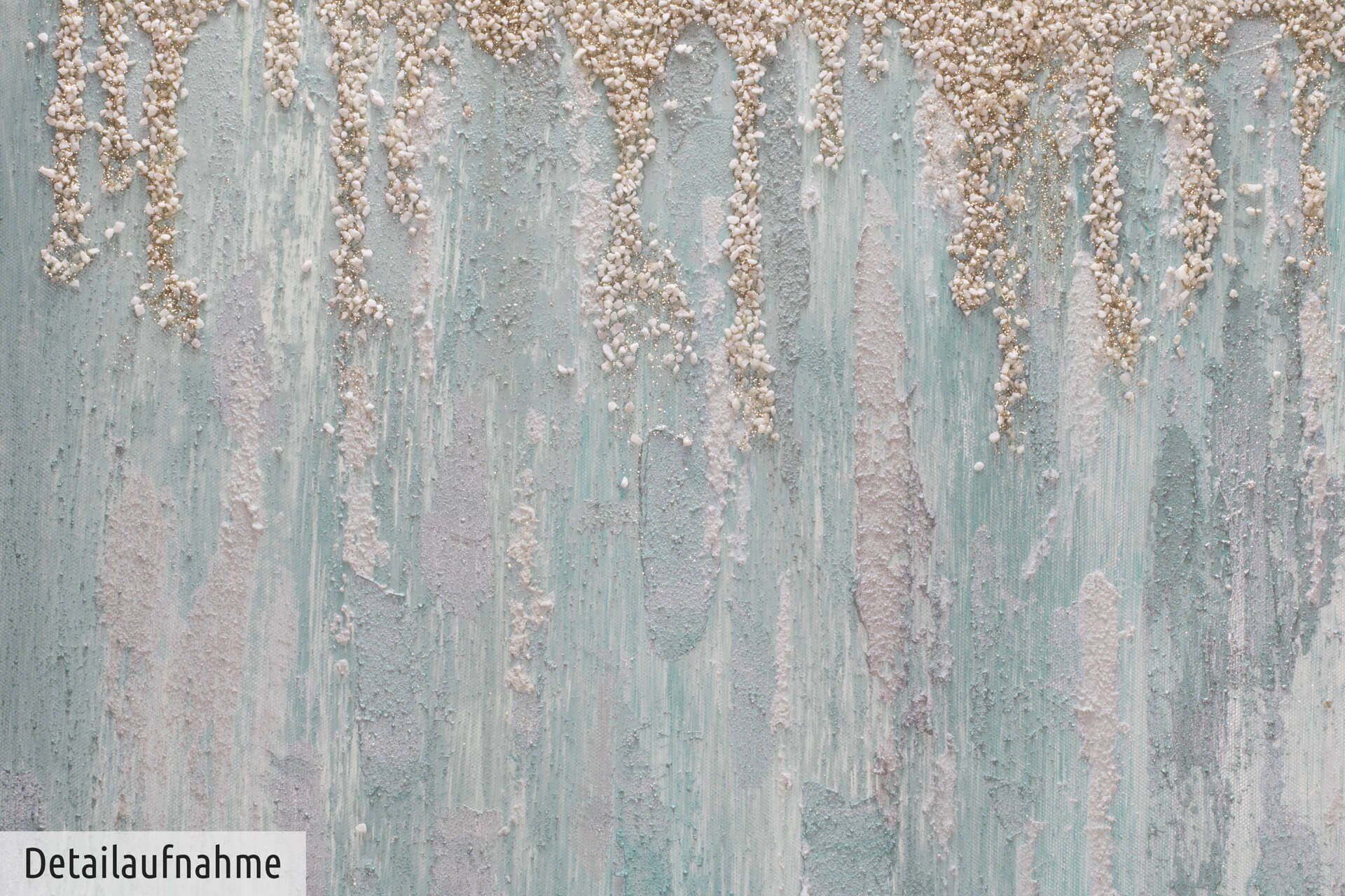 KUNSTLOFT Gemälde Viridian Stream 75x100 cm, Leinwandbild 100% HANDGEMALT Wandbild Wohnzimmer