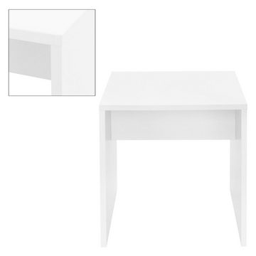 ML-DESIGN Schminktisch Frisiertisch Kosmetiktisch Make-up Tisch, Weiß mit Hocker Spiegel 6 Ablagefächern 110x75x485cm Modern