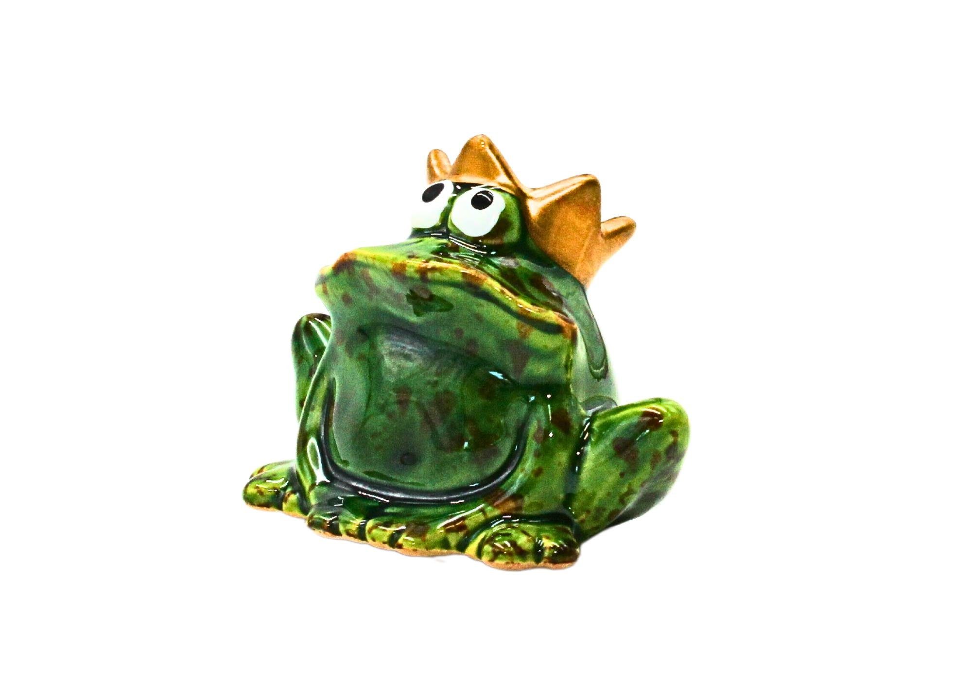 Dekohelden24 Gartenfigur Lustiger Deko-Frosch mit goldener günstig online kaufen