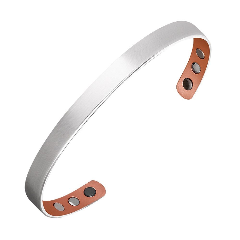 Lunavit Armband Lunavit Magnet-Kupfer-Spange Harmony Slim Silber günstig online kaufen