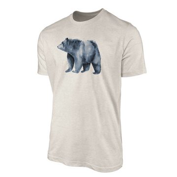 Sinus Art T-Shirt Herren Shirt 100% gekämmte Bio-Baumwolle T-Shirt Aquarell Bär Motiv Nachhaltig Ökomode aus erneuerb (1-tlg)