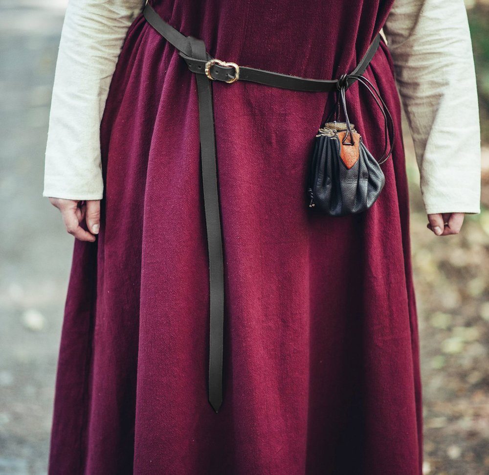 Leonardo Carbone Ritter-Kostüm Schlichter Mittelalter Gürtel aus Leder schwarz