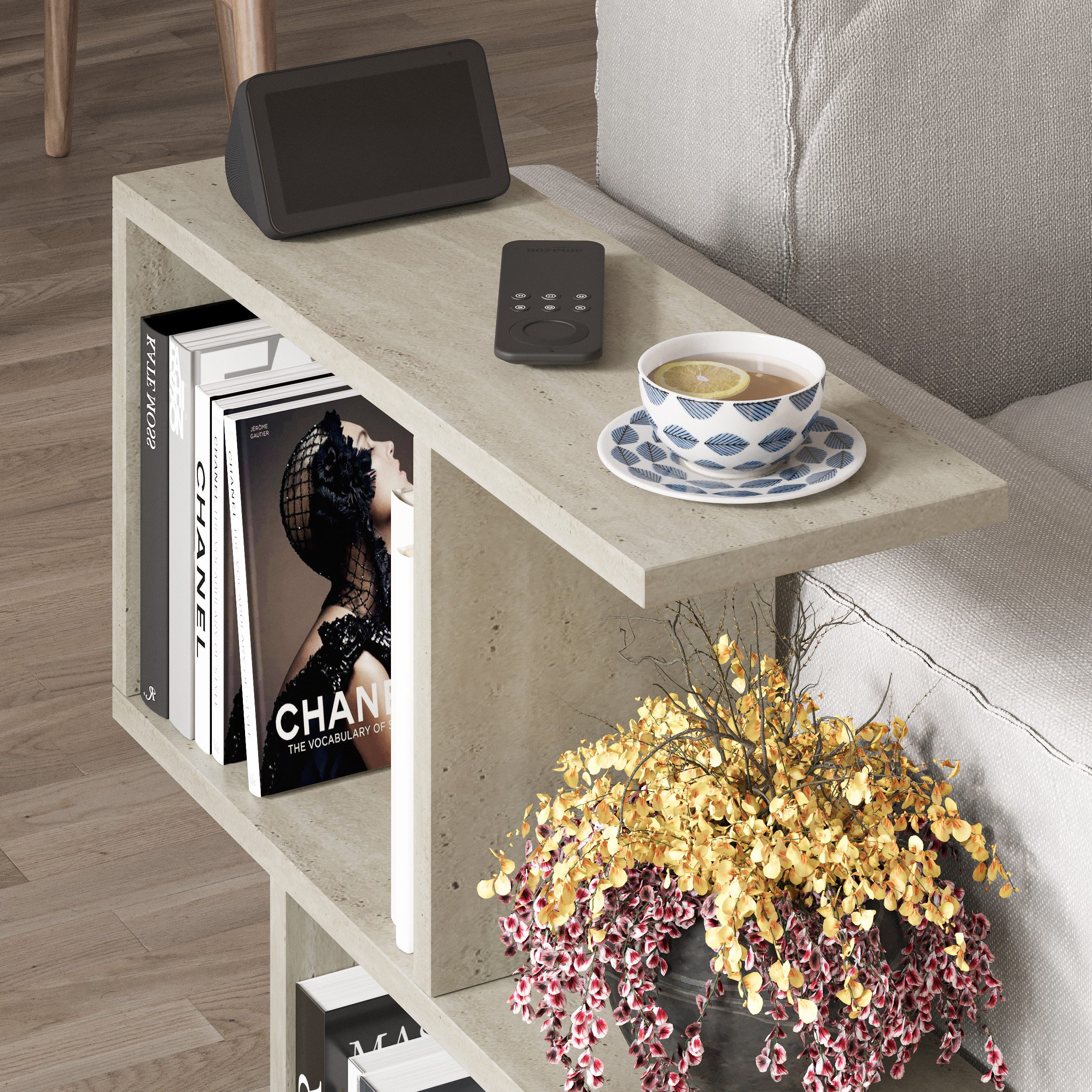Decortie Beistelltisch Homemania, Modern Seite Ende Beistelltisch, Couchtisch, 60 x 19,5 x 60 cm