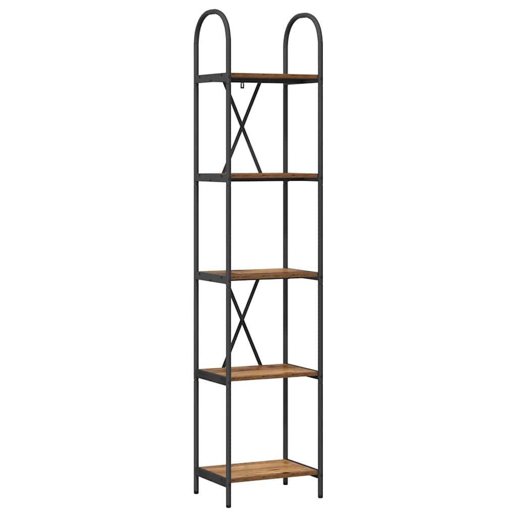 furnicato Bücherregal 40 x 30 x 183 cm Altholz, Stabiles Standregal mit 5 Ebenen für dein Wohnzimmer oder Büro