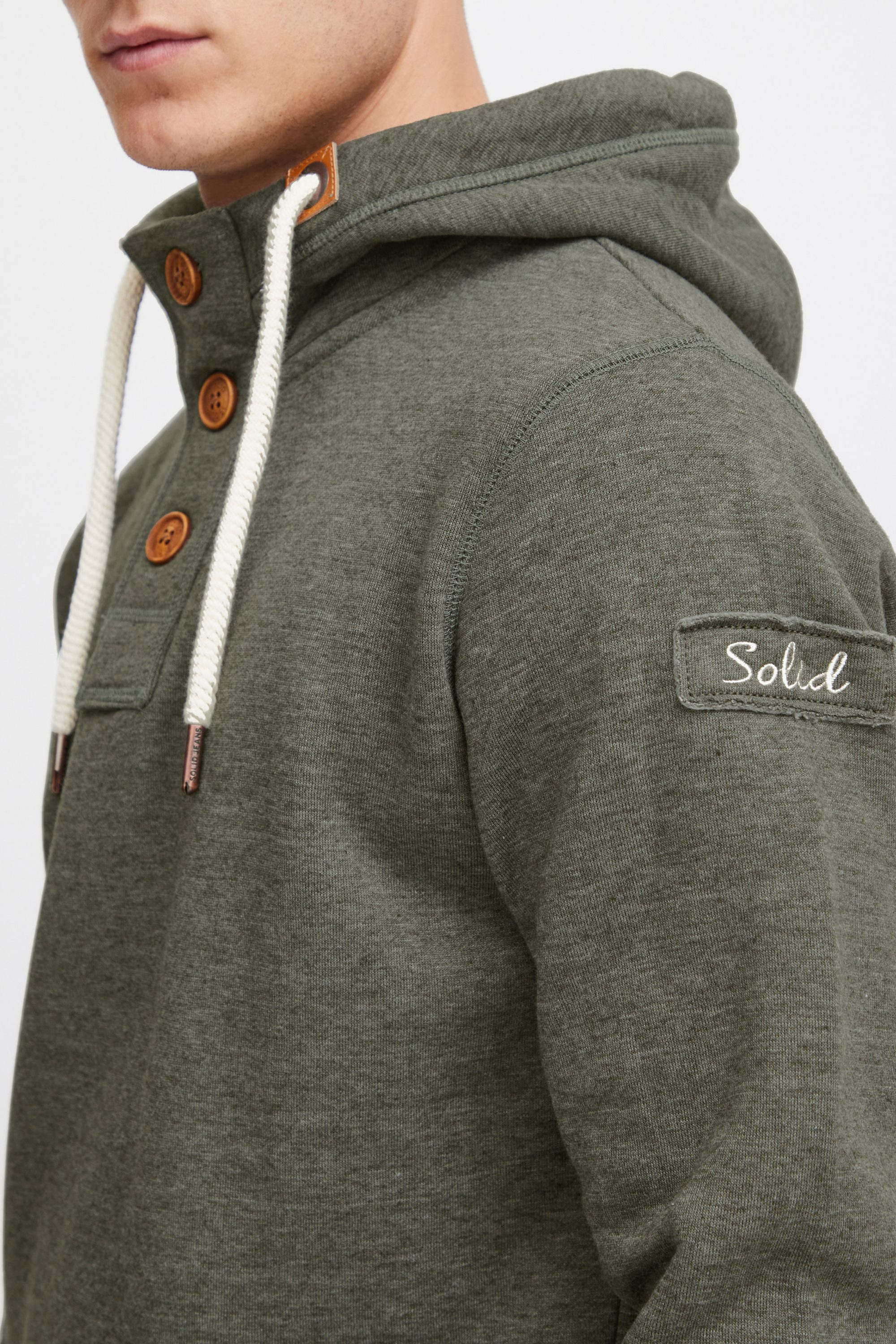 !Solid Hoodie SDTripStrip Kapuzensweatshirt mit Knopfleiste