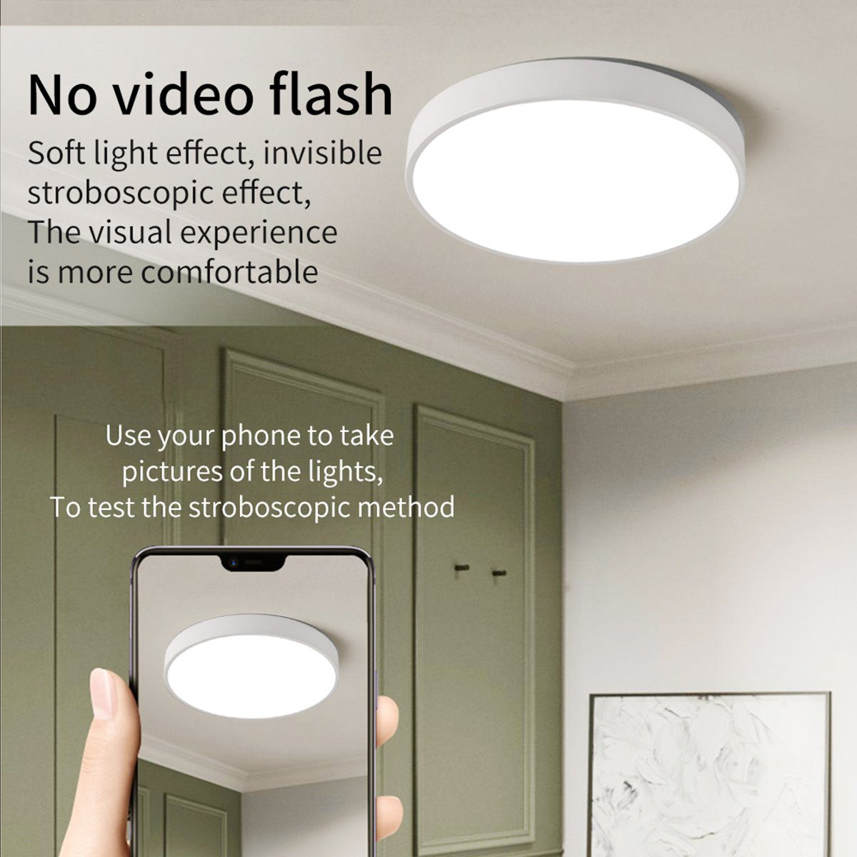 style home LED Deckenleuchte Runde Deckenlampe aus Metall, LED fest integriert, warmweiß nicht dimmbar, moderne Lampe für Küche, Diele, Flur, 23x23x5cm, Weiß