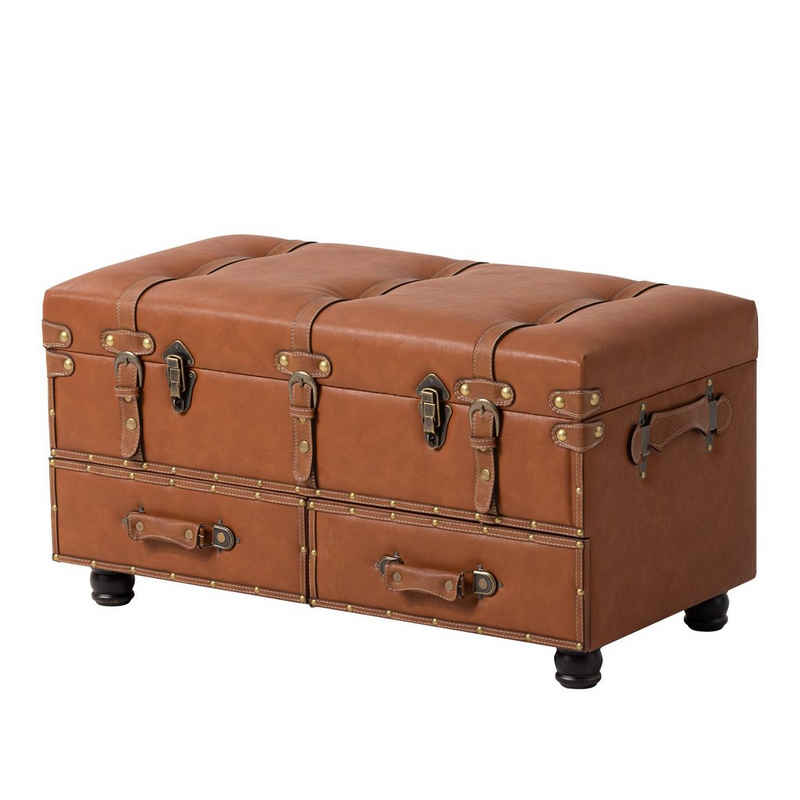 HomeGuru Bettbank Retro-Box Sitzbank, Couchtisch, Nachttisch-Box Hocker, Vintage-Stil (1-St., Packung)