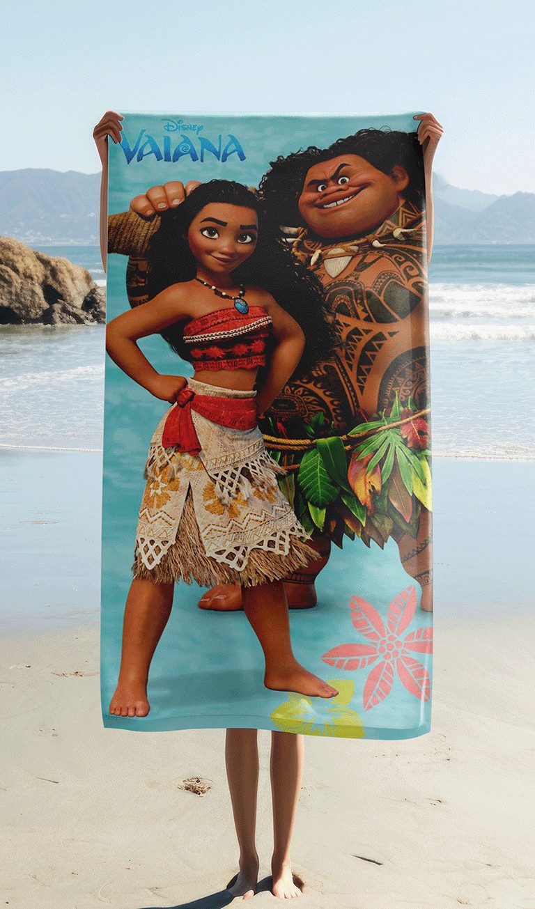 Disney Vaiana Badetuch weiches Badetuch Größe: 70x140cm 100% Baumwolle, 100% Baumwolle (1-St)