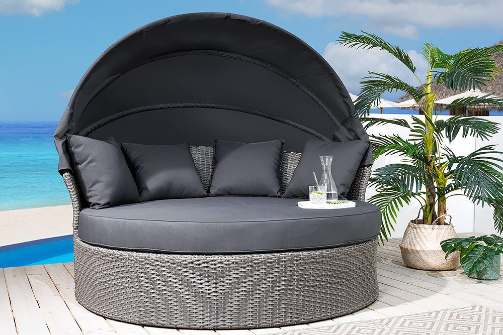 riess-ambiente Sonneninsel PLAYA LIVING 165cm grau / anthrazit · Polyrattan günstig online kaufen