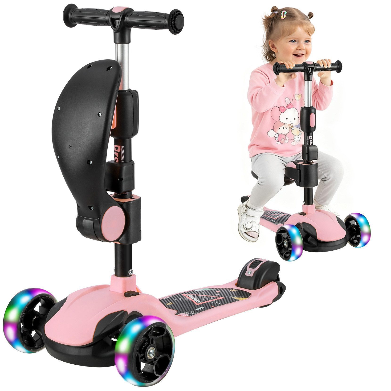 BremToy Dreiradscooter Kinderroller Tretroller Faltbarer Scooter 1-14 Jahre