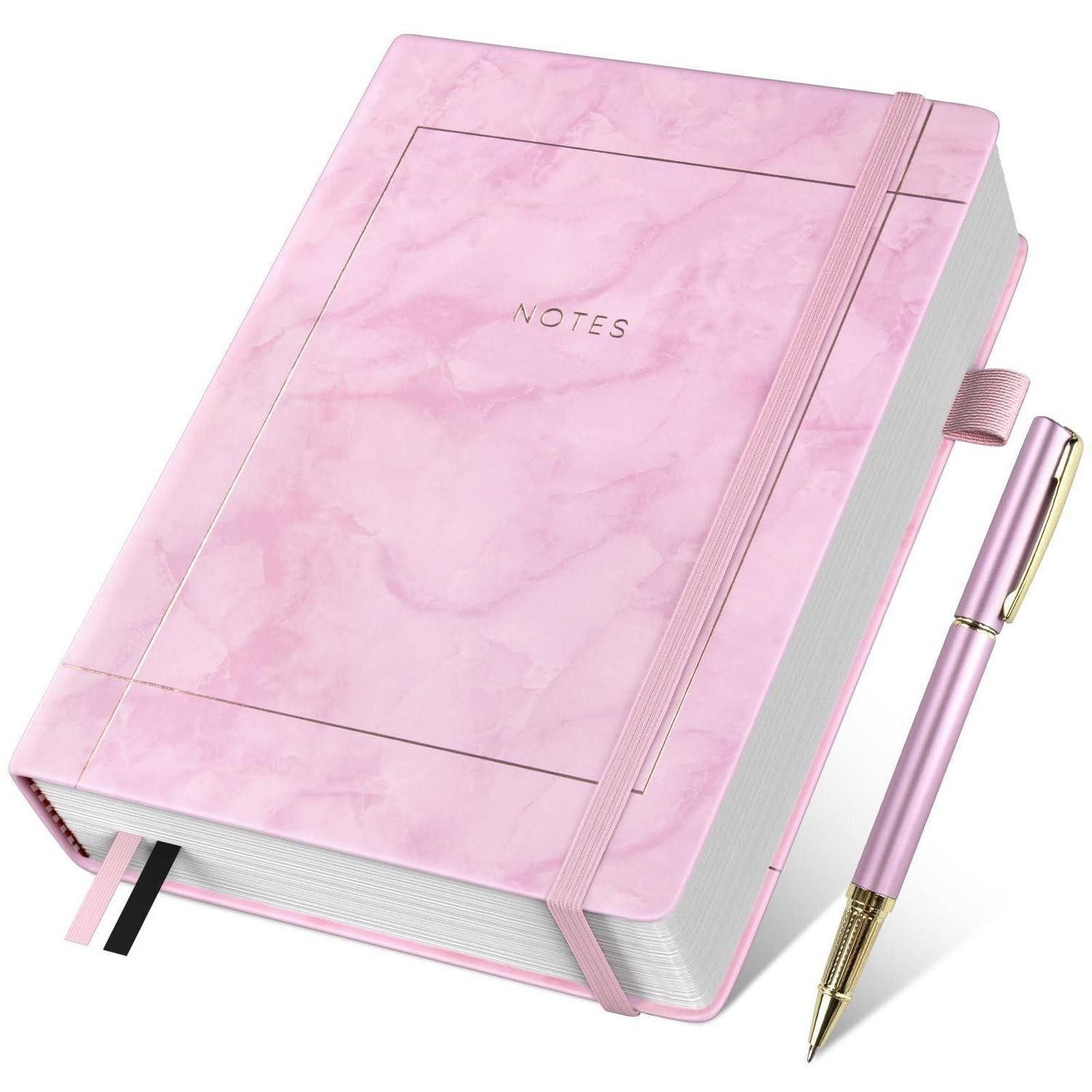 LuxusKollektion Notizbuch Notizbuch A5 Liniert Rosa Marmor 365 Seiten