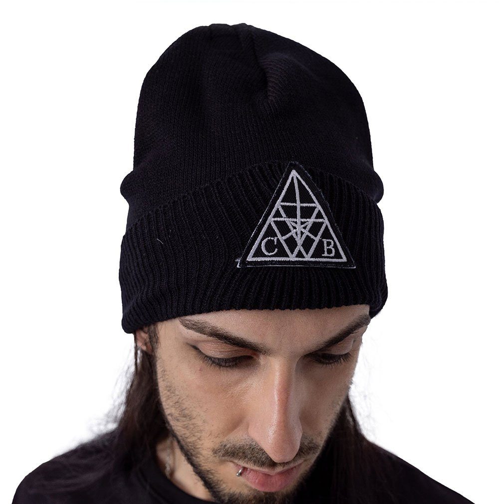 Chemical Black Beanie Karsyn Hat Schwarz Bestickt Gothic Okkult