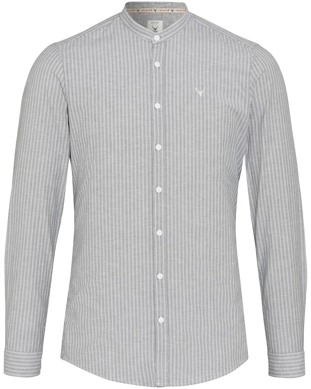Pure Langarmhemd Stehkragenhemd Slim Fit günstig online kaufen