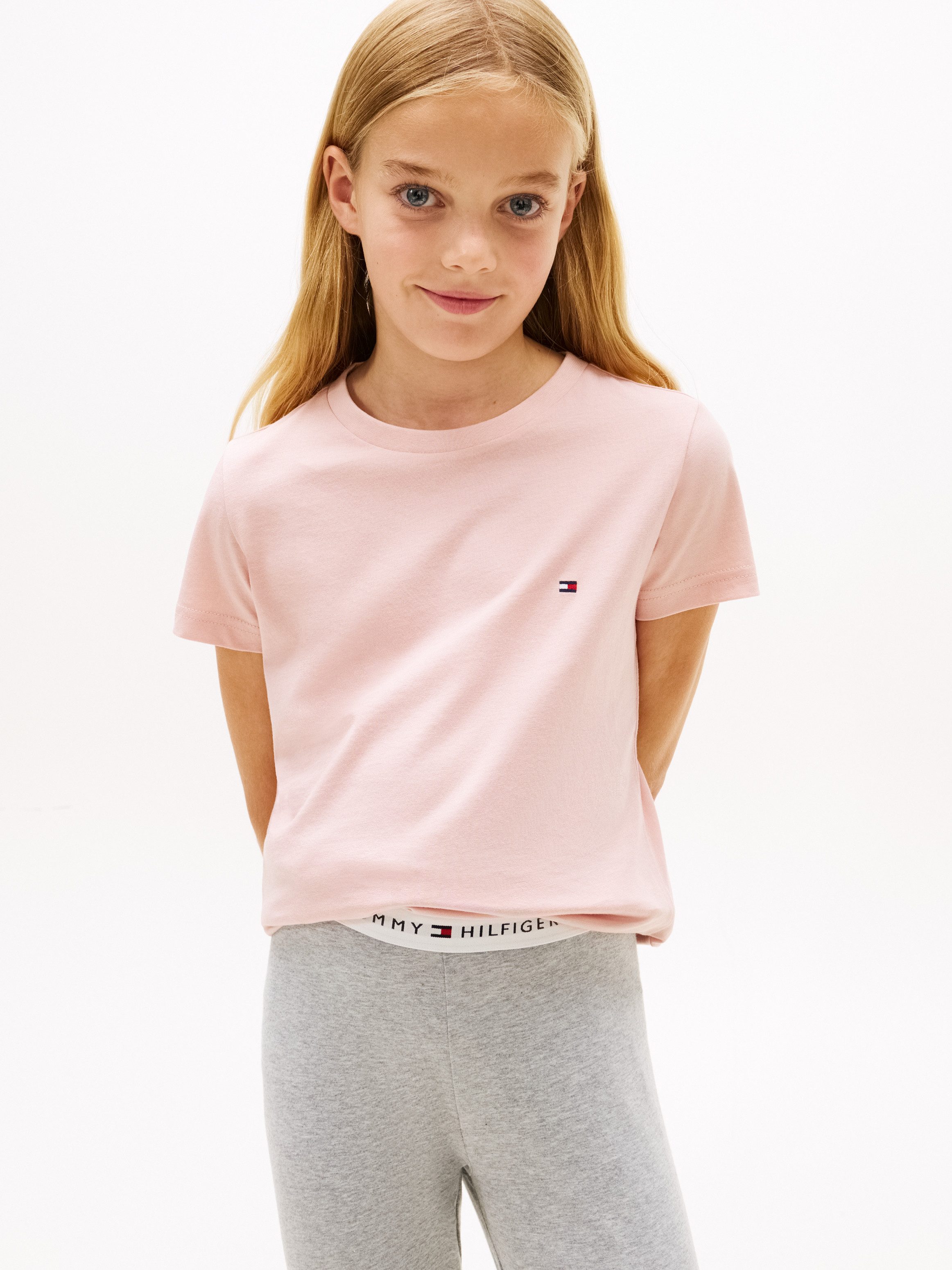 Tommy Hilfiger Underwear T-Shirt 2P CN TEE mit Stickerei und Rundhals im 2er-Pack (Packung, 2-tlg., 2er-Pack) unifarben, casual, regular fit, Baumwolle, Rundhals