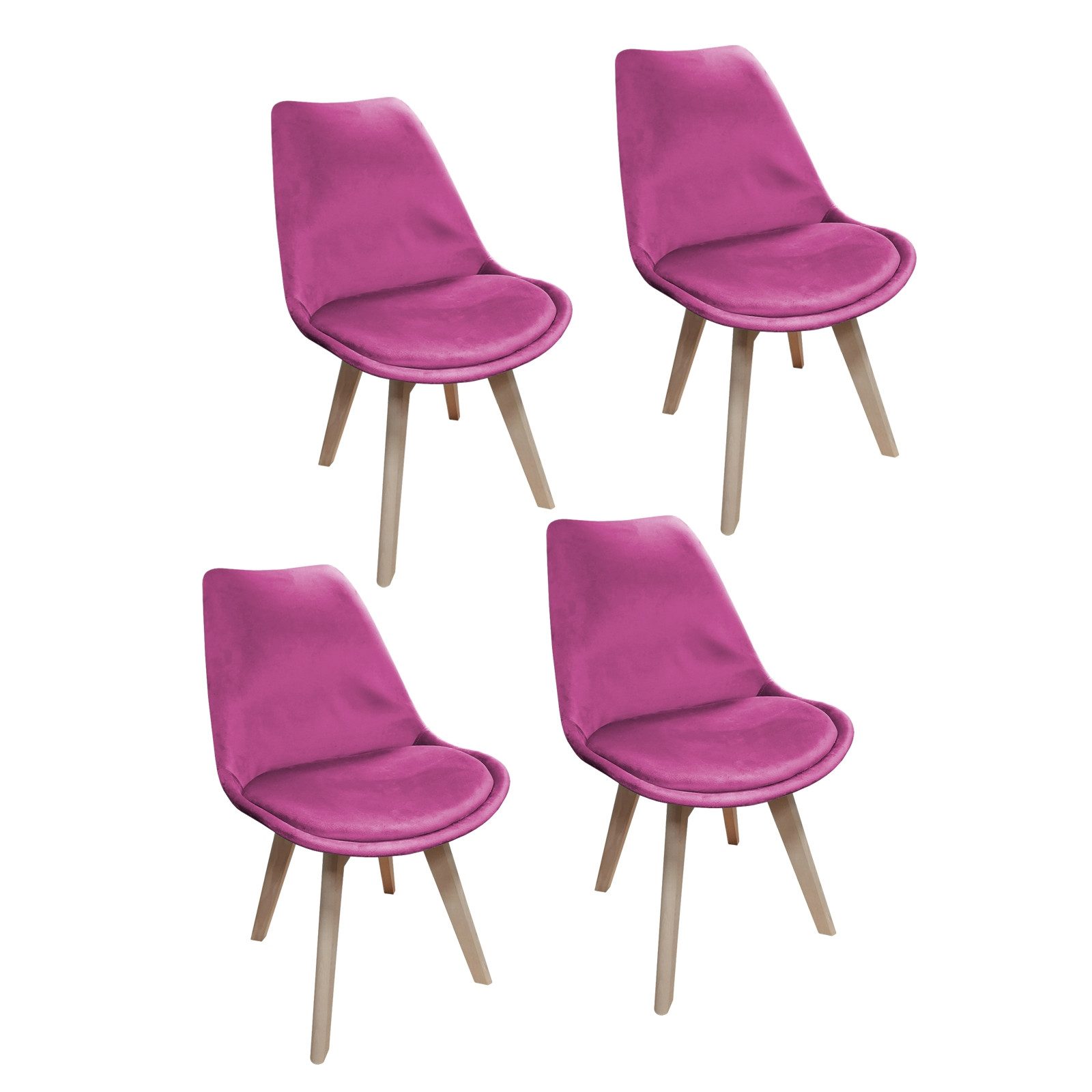HTI-Living Esszimmerstuhl Stuhl Atlanta Velvet Uni 4er-Set (Set, 4 St), Esszimmerstuhl Samtbezug Holzfüße