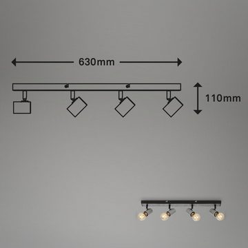 Briloner Leuchten Deckenspots 2222-044, ohne Leuchtmittel, 4-flammig, schwenkbar, antik-silber, Wohnzimmer, E27, 63 x 5 x 11 cm