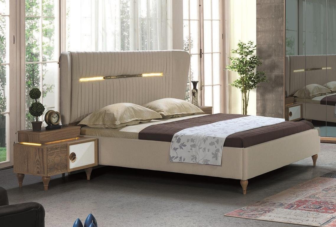 JVmoebel Bett Schlafzimmer Bett Polster Design Luxus Doppel Hotel Betten Holz Möbel