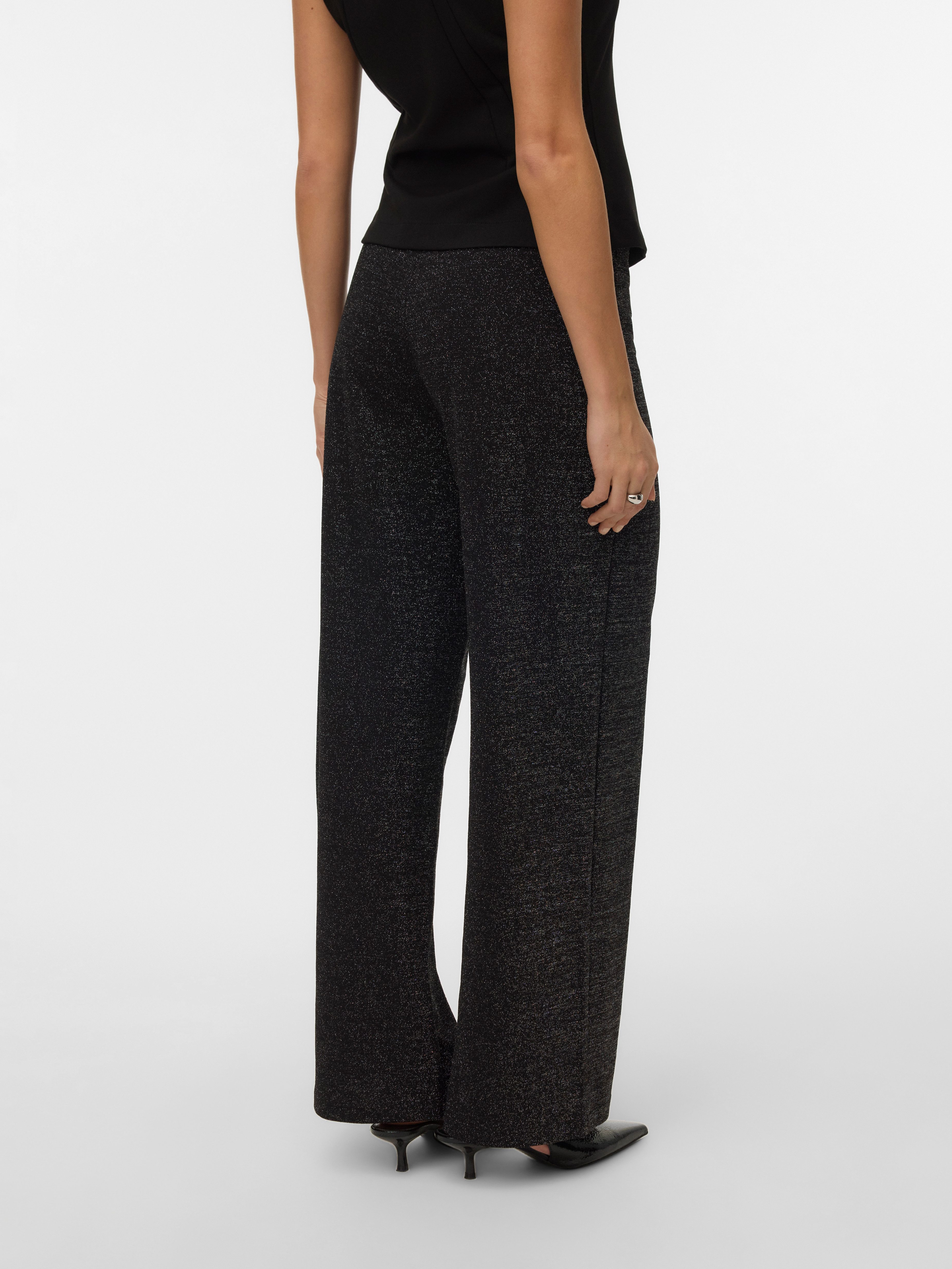 Vero Moda Schlupfhose VMBERLIN MW WIDE GLITTER PANT NOOS Sommerhose – Bild 3 von 5