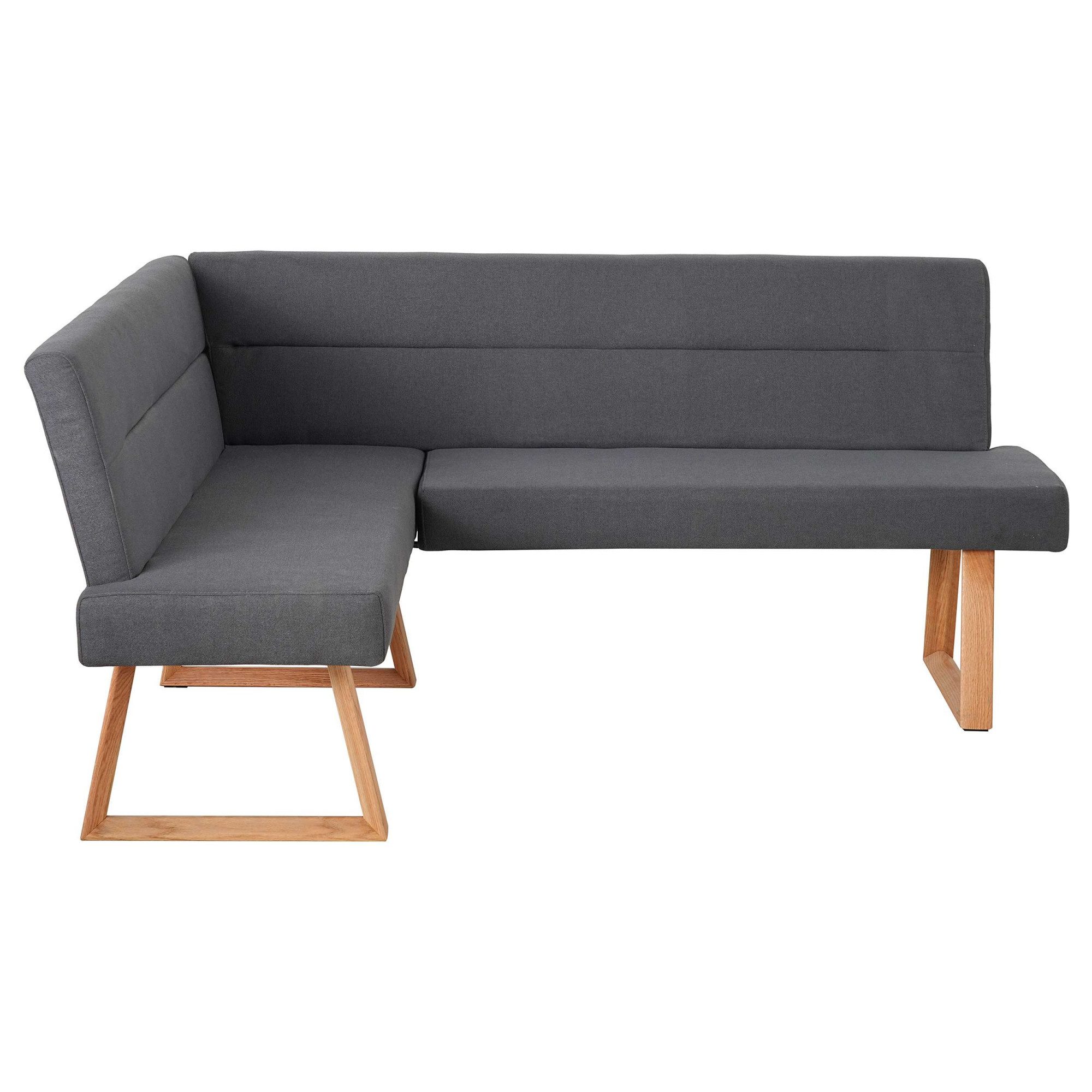 OTTO home Eckbank, Beine aus massiver Eiche, pflegeleichtem Webstoff Bezug, Breite 190 cm