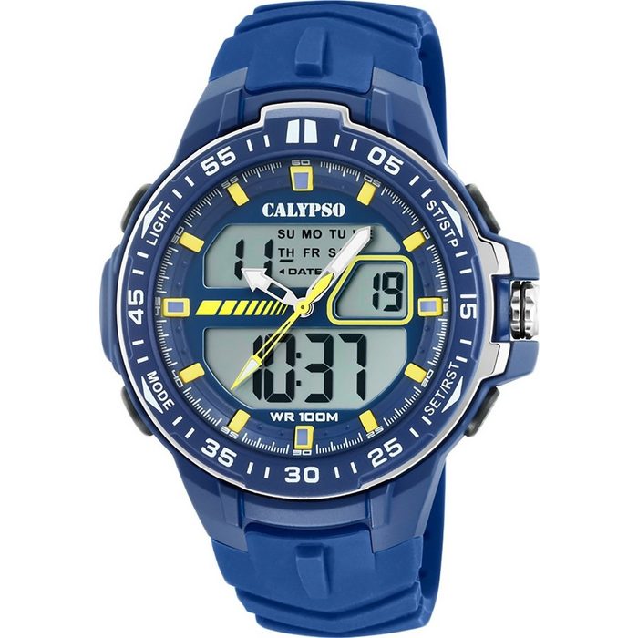 CALYPSO WATCHES Digitaluhr Calypso Herren Uhr K5766/1 Kunststoffband (Armbanduhr) Herren Armbanduhr rund Kunststoff PUarmband blau Sport