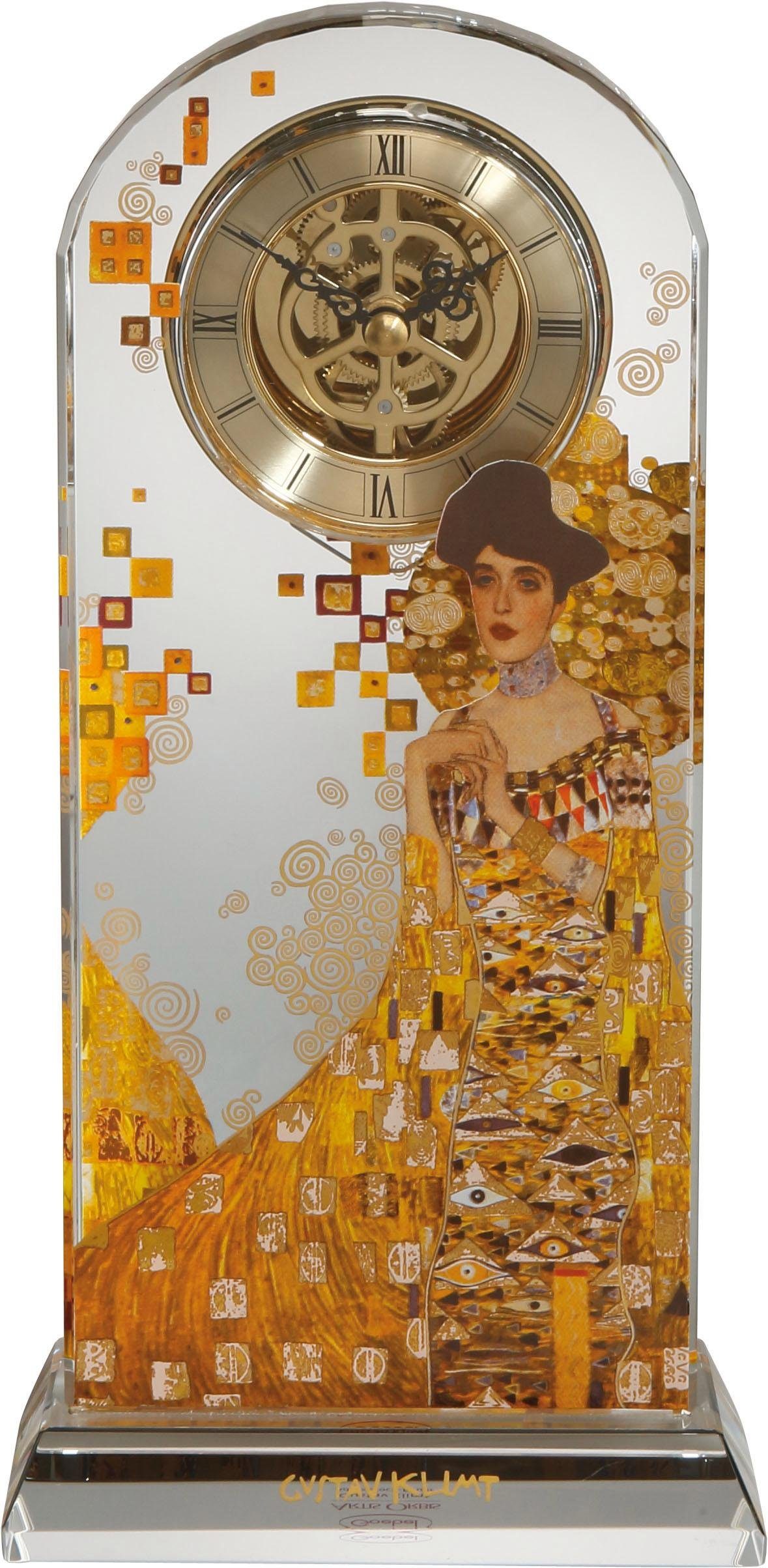 16 cm Tischuhr Standuhr Gustav Klimt "Der Kuss" MDF Größe ca 