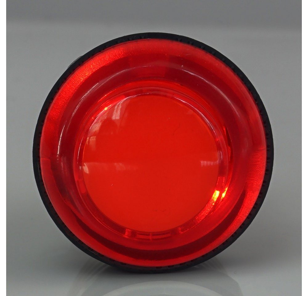 Thumbnail - BerryBase Schalter Arcade Button, 30mm, beleuchtet (LED 5V DC), transparent - Farbe: rot