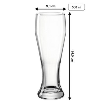 LUXENTU Bierglas 65. Jubiläum Weizenbierglas mit Gravur 0,5 l, Glas