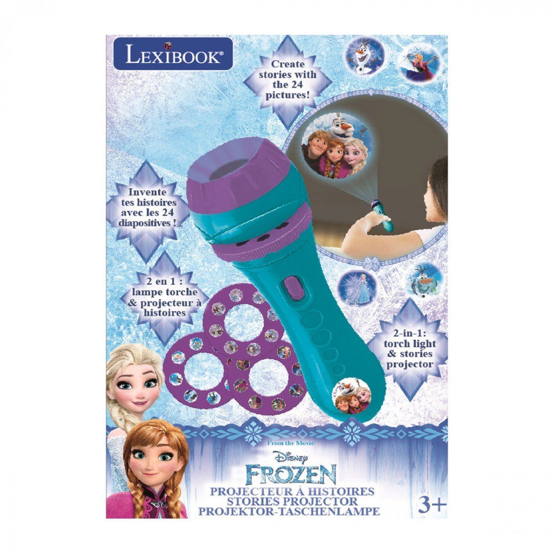 Anna Eiskönigin und Projektor Elsa Story Lexibook® Die Taschenlampe Disney Taschenlampe