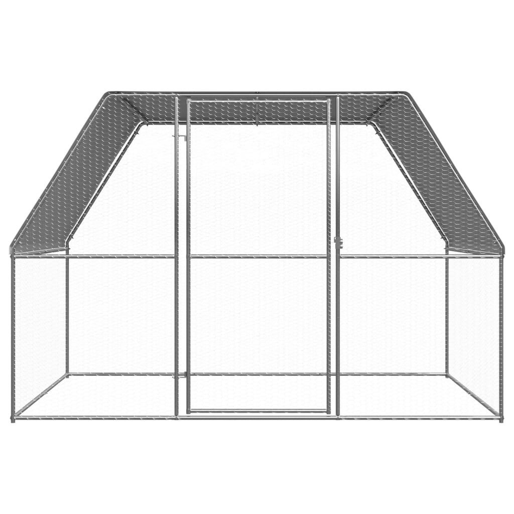 vidaXL, Hühnerkäfig Silbern und Grau 3x2x2 m Verzinkter Stahl