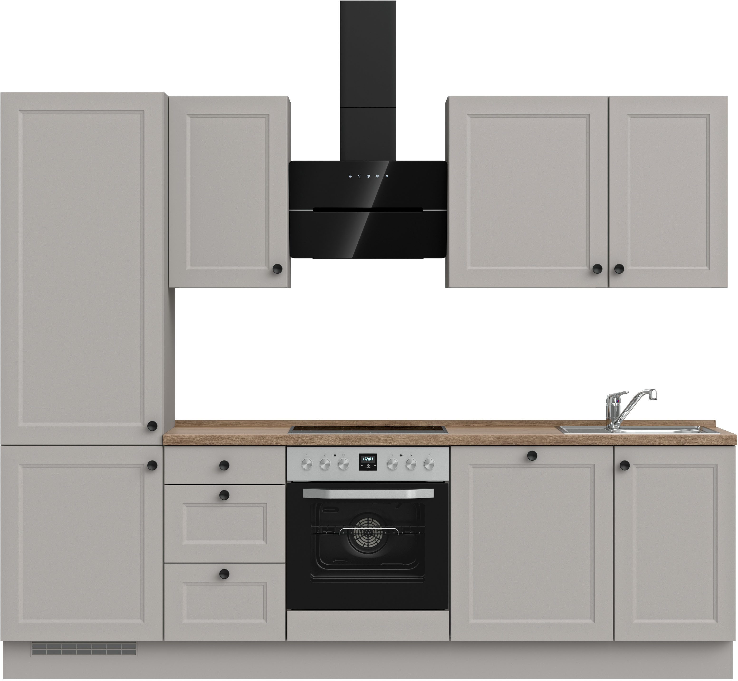 nobilia® Кухниzeile "Cascada II", vormontiert, Breite 270 cm, Ausrichtung wählbar, wahlw. mit E-Geräten