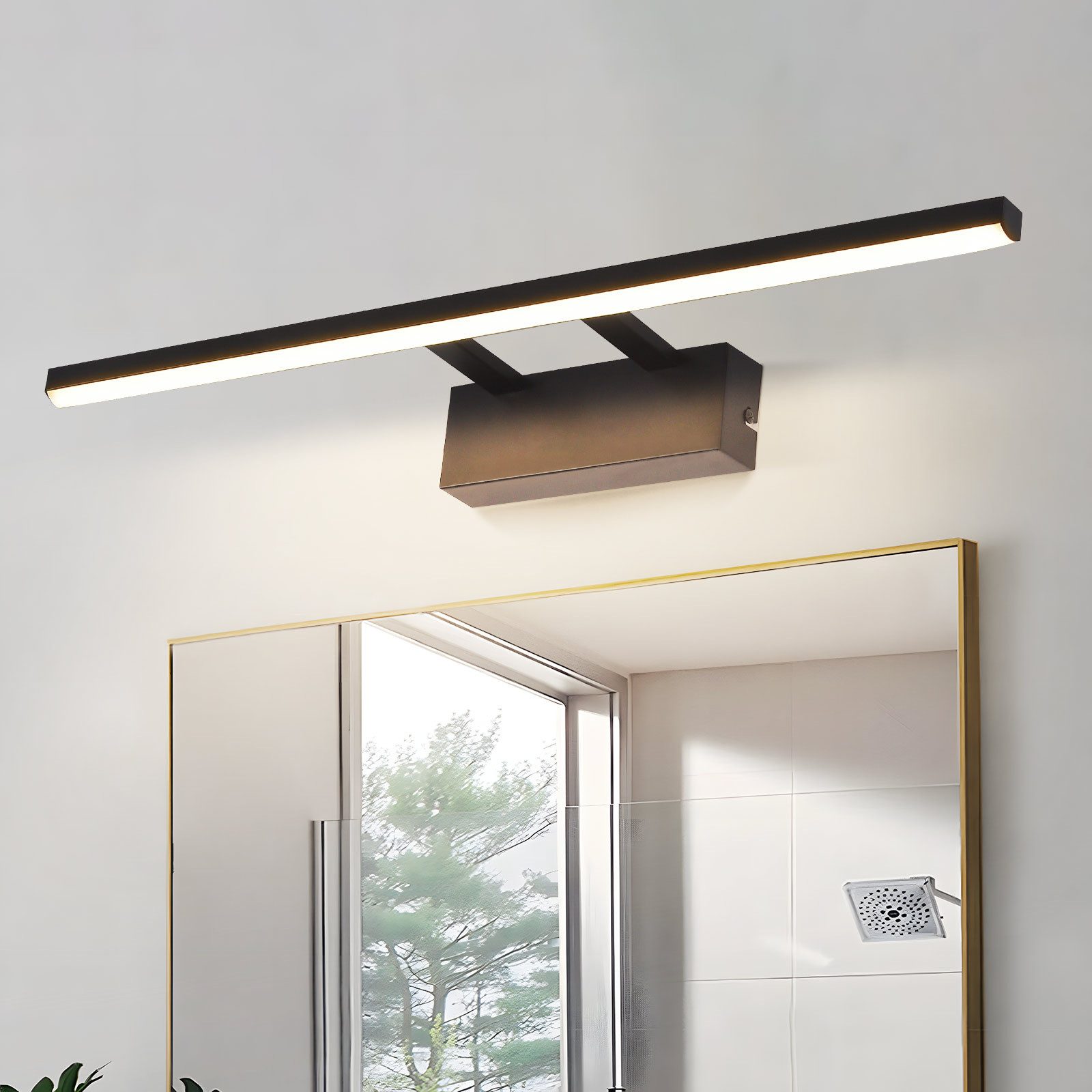 Nettlife LED Spiegelleuchte LED Spiegelleuchte Schwarz 60CM 4000K, LED fest günstig online kaufen